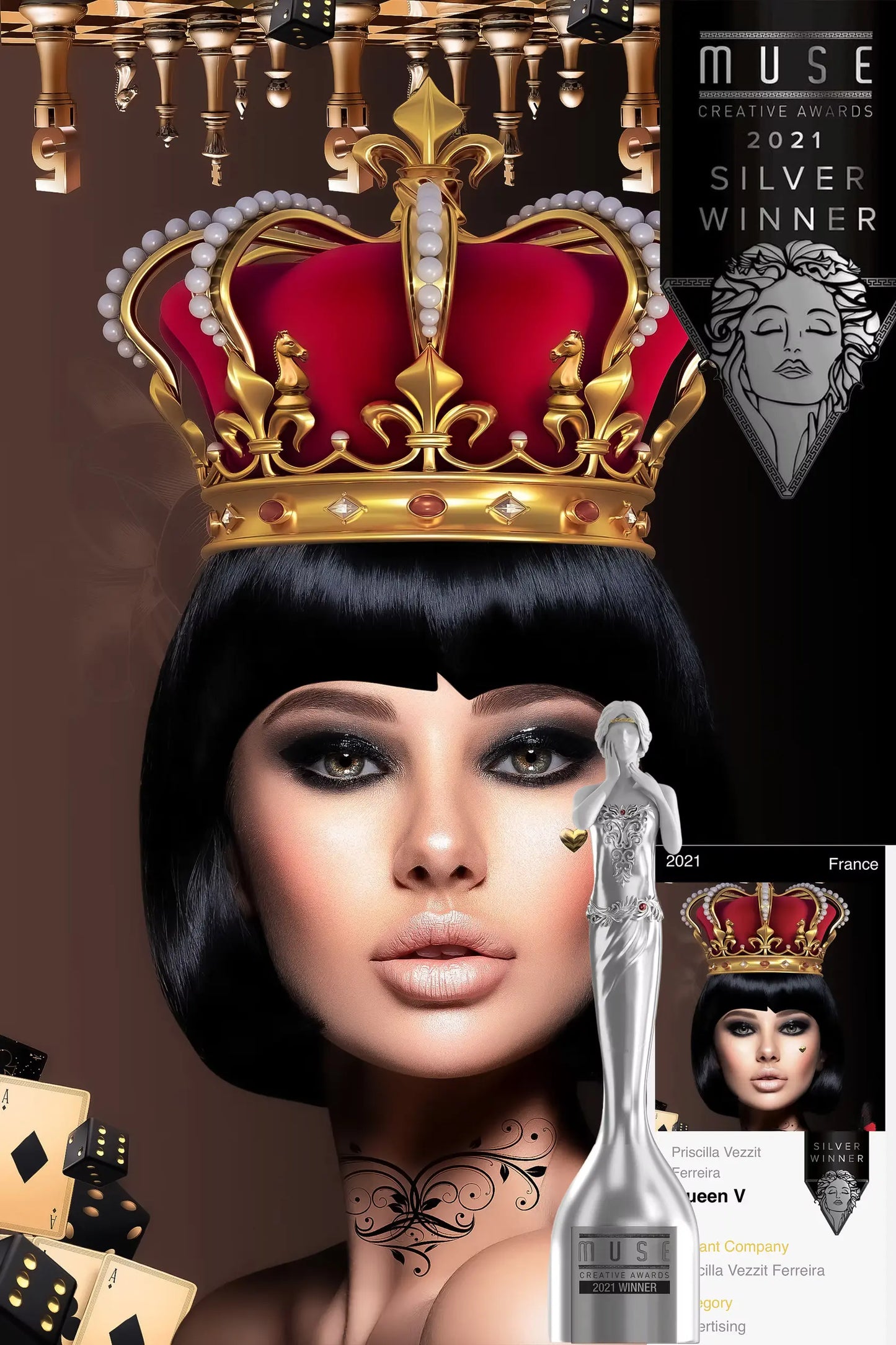 Queen V L'Échec et Mat — Priscilla Vezzit Ferreira — Fine Art — La Maison Saint Esprit Muse Creative Awards