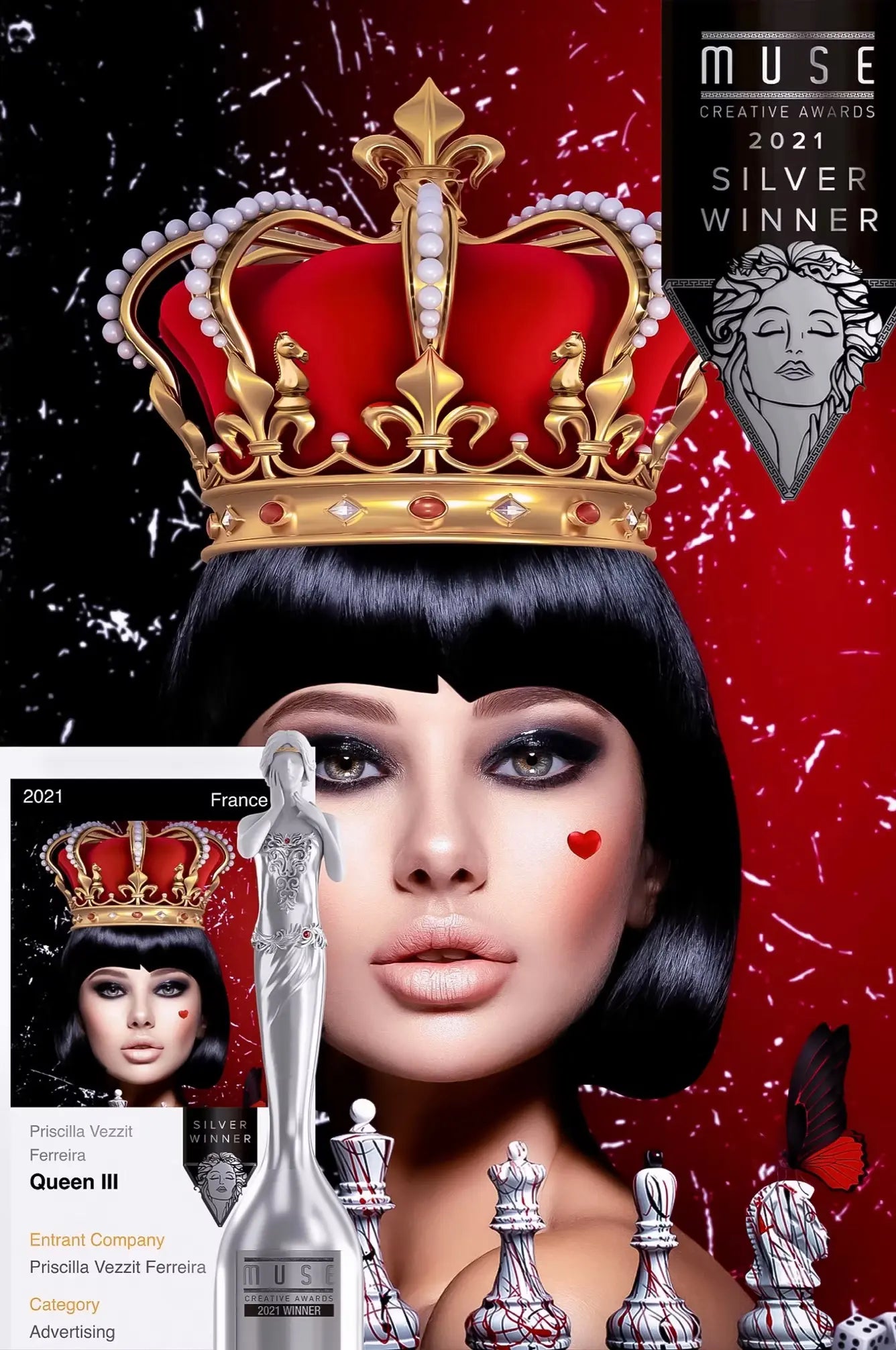 Détail La Reine Rouge — Impression Fine Art — Priscilla Vezzit Ferreira Muse