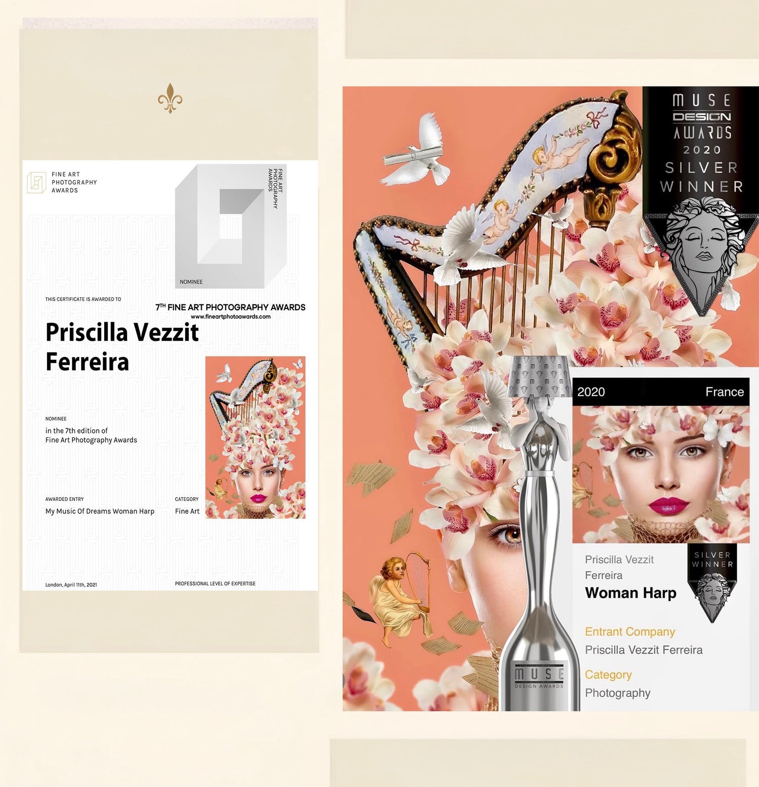 Woman Harpe — Priscilla Vezzit Ferreira — Fine Art — La Maison Saint Esprit